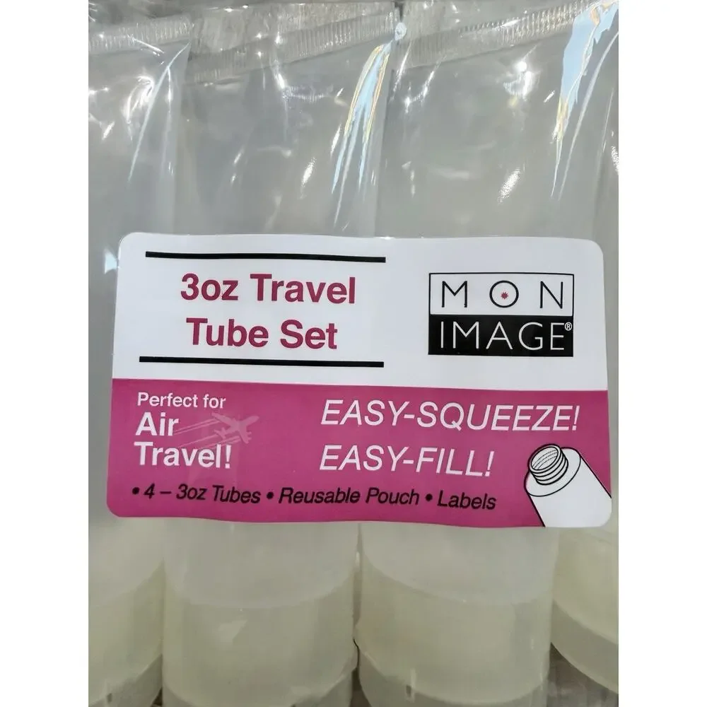 Eight Pack 3 Ounce Travel Size Bottles Multicolored With Labels Brand New